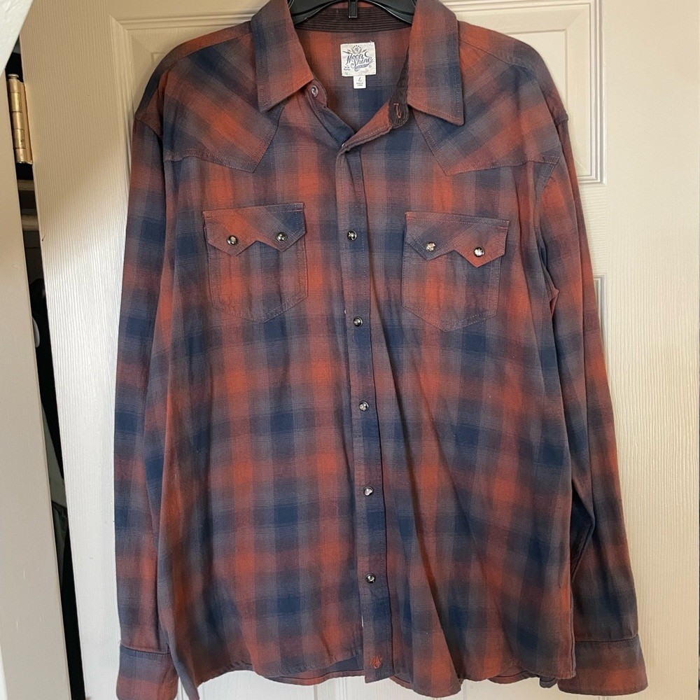Plaid Pearl Snap Shirt - Red and Blue